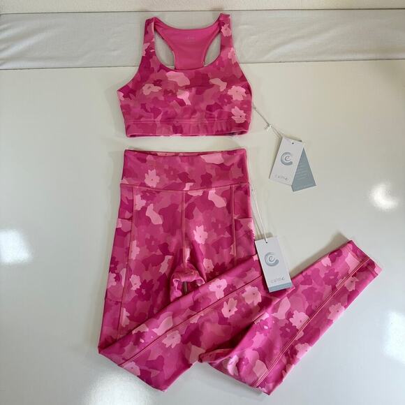 Johnny Was Calme NEW Pink Camo XS Legging Tank Set Women's Athletic Wear Workout - Picture 2 of 14